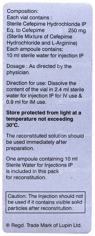 Novapime 250 Mg Injection 1 Ml - Uses, Side Effects, Dosage, Price ...