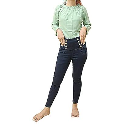 Buy Eve & Eve Women Denim Regular Fit High Rise Jeans (Blue, 30) at ...