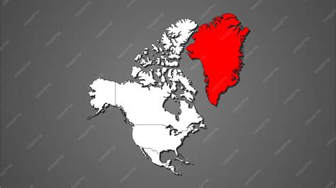 Premium Vector | Greenland country map highlighted in red on north America continent map vector ...