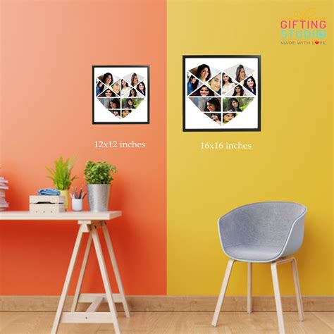 Heart Shaped Photo Collage Frame | Personalised Photo Frames (12 Photos ...