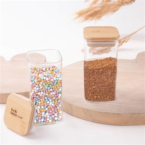 Buy UMAI Borosilicate Glass Jar with Bamboo Lid|Kitchen Organizer Items ...