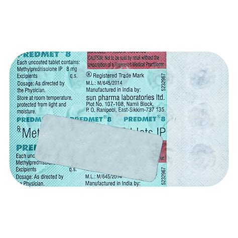Predmet 8 mg -Strip of 15 Tablets : Amazon.in: Health & Personal Care