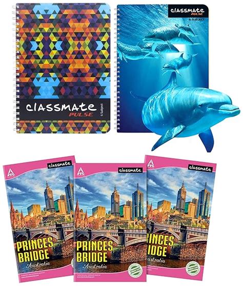 Classmate Soft Cover 6 Subject Spiral Binding Notebook, Unruled, 300 ...