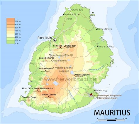 Mauritius Map, Geographical features of Mauritius of the Caribbean ...