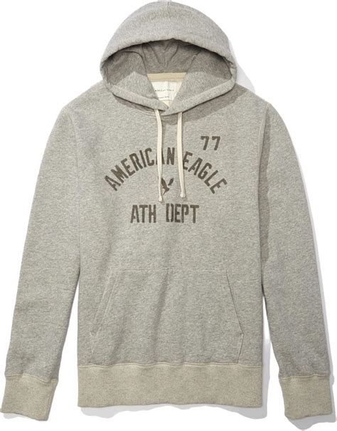 American Eagle Men's Super Soft Fleece Graphic Hoodie XS Heather Gray ...