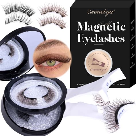 Amazon.com: Geeneiya Magnetic Eyelashes Natural Brown and Black ...