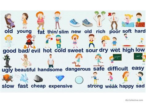 Opposite adjectives pictionary (pict…: English ESL powerpoints