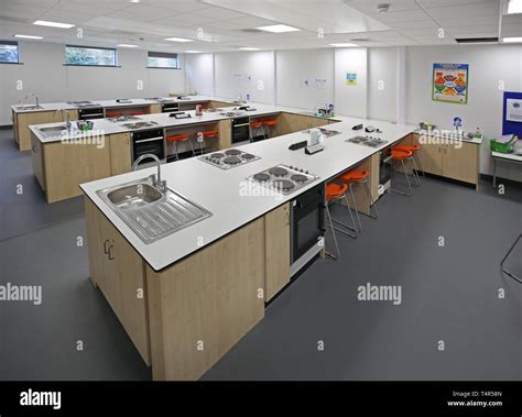 Home economics classroom in a new, West London Academy school. Building ...