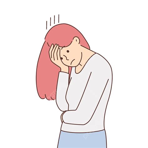 Unhappy Woman Feel Depressed Overthinking, Woman, Depression, Overthinking PNG and Vector with ...