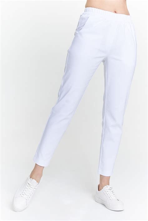 Women's medical pants STRAIGHT scrubs premium WHITE | Good Price ...
