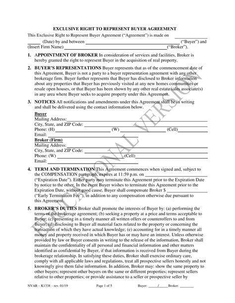 Free Printable Buyer's Agency Agreement Templates [PDF & Word]