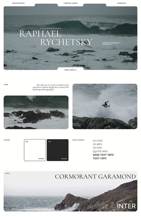 Photographer's portfolio website design on Behance