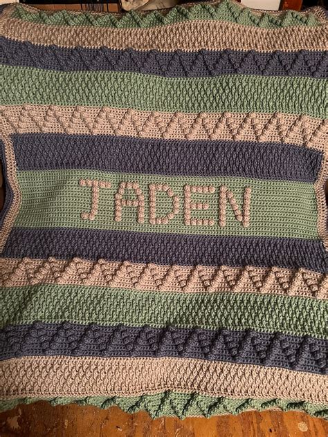 Personalized Hand Crochet Baby Blanket With Name - Etsy