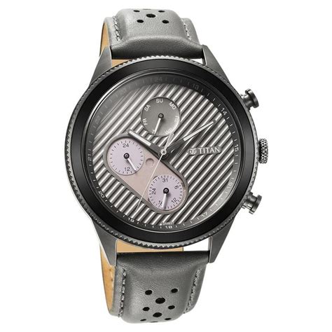 Buy Online Titan Quartz Analog Green Dial Leather Strap Watch for Men ...