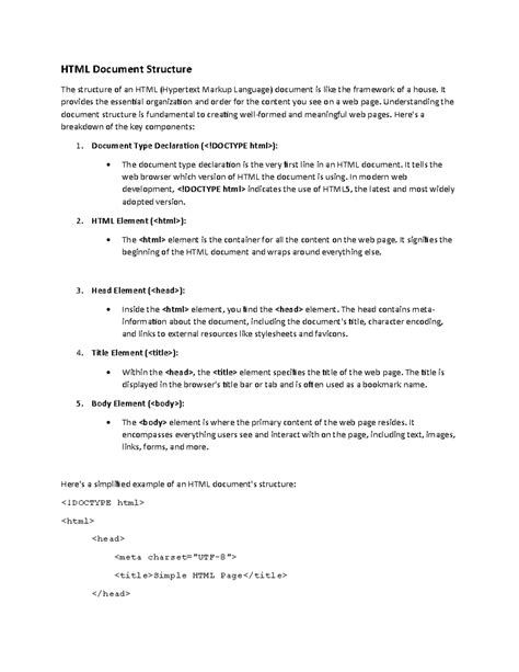 HTML Document Structure Table 的图像结果