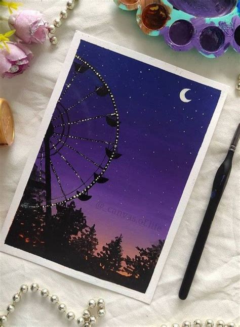 Pin on рисование | Canvas painting, Sky art painting, Small canvas art