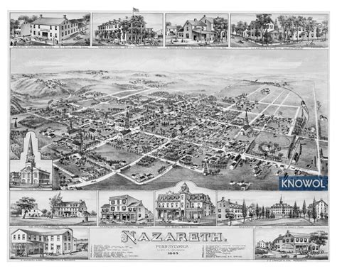 Beautifully restored map of Nazareth, PA from 1885 - KNOWOL