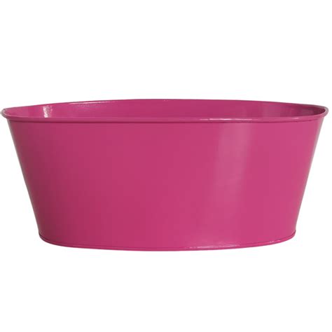 Dark Pink Oval Tin Trough - Versatile Metal Container for Floral ...