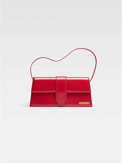 Jacquemus The Long Bambino Patent Leather Structured Shoulder Bag Red ...