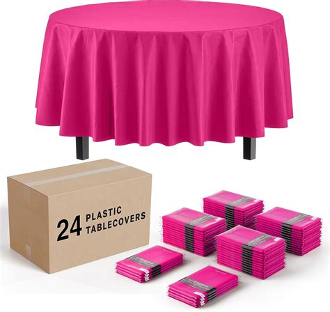Amazon.com: Exquisite 24-Pack Cerise Plastic Table Cloth - 84-Inch ...