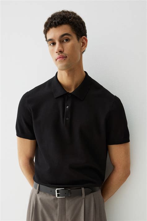 Slim Fit Polo Shirt - Black - Men | H&M US