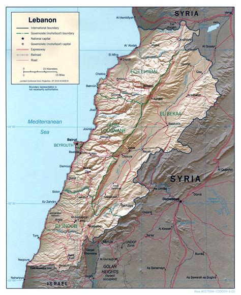 Maps of Lebanon | Detailed map of Lebanon in English | Tourist map of Lebanon | Road map of ...