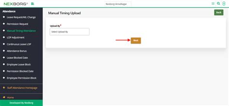 To Add/Upload/View Manual Timing Attendance