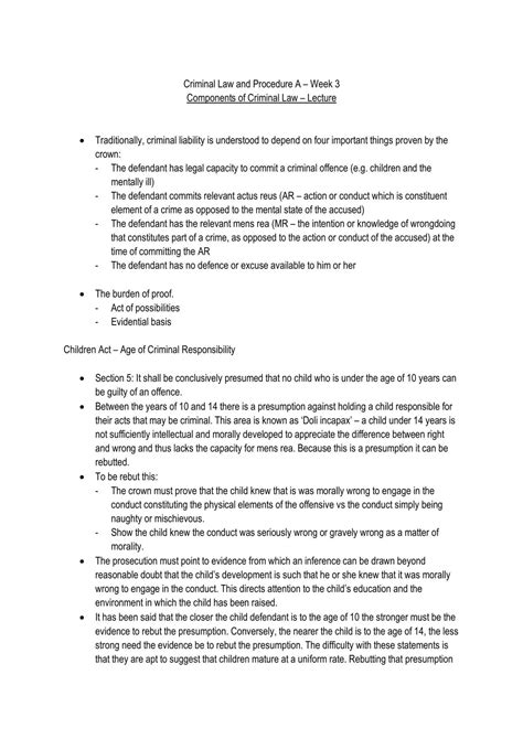 Components of Criminal Law Lecture | LLB1130 - Criminal Law and Process ...