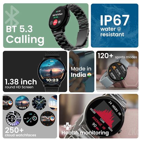 GOBOULT Dire Smart Watch with 1.38'' 2.5D Curved HD Display, BT Calling ...