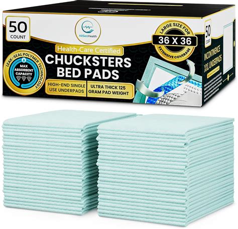Amazon.com: 50 Pack - Chucksters Bed Pads Disposable Adult 36x36 ...