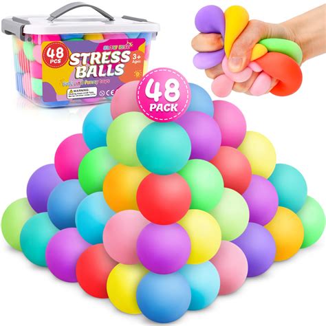 48 Pack Slow Rising Stress Ball,Stress Balls for Kids Adults,Stretchy ...