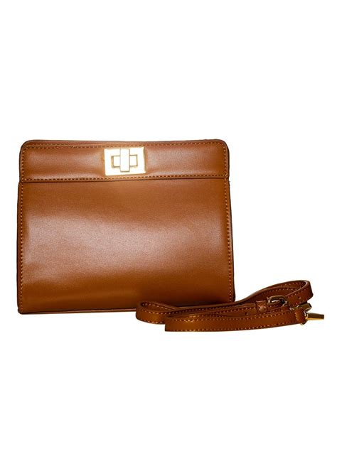 Get Twist Lock Detail Brown Cross-Body at ₹ 1100 | LBB Shop