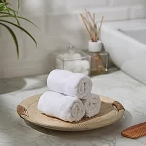 amazon basics Bamboo Cotton Face Towel Set | 500 GSM | Ultra-Absorbent ...