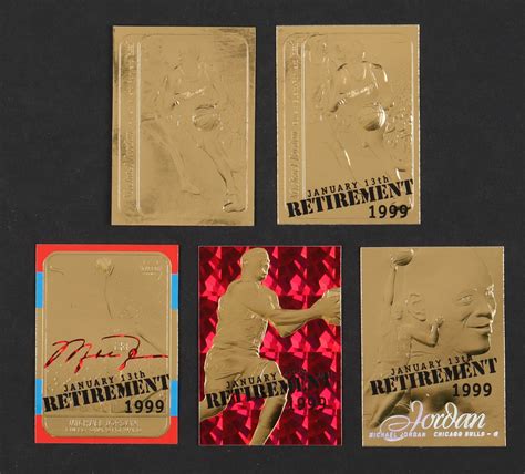 Michael Jordan 1999 Fleer Michael Jordan Retirement Set of (5) 23Kt ...