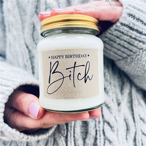 Happy Birthday Bitch Funny Candle Gift By Lollyrocket Candle Co