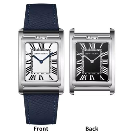 Specht & Söhne Square Double Face Men's Watches Stainless Steel Sapphi ...