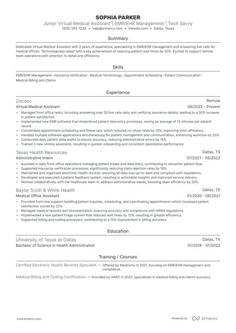1 Successful Virtual Medical Assistant Resume Example And Writing Tips for 2024