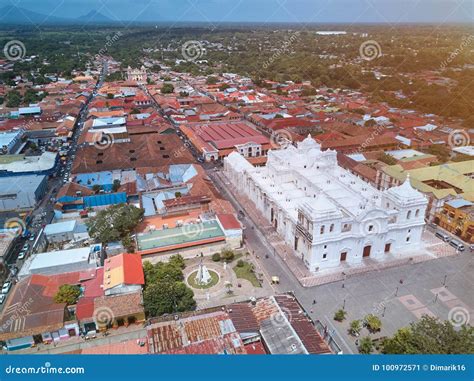 Aerial Cityscape of Leon City Editorial Photo - Image of church ...