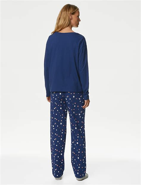 Buy Pure Cotton Good Night Slogan Pyjama Set at Marks & Spencer