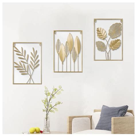 SHREE 'O' GREEN TECH - Gold Metal Leaf Wall Decor Wall Hanging Decor ...