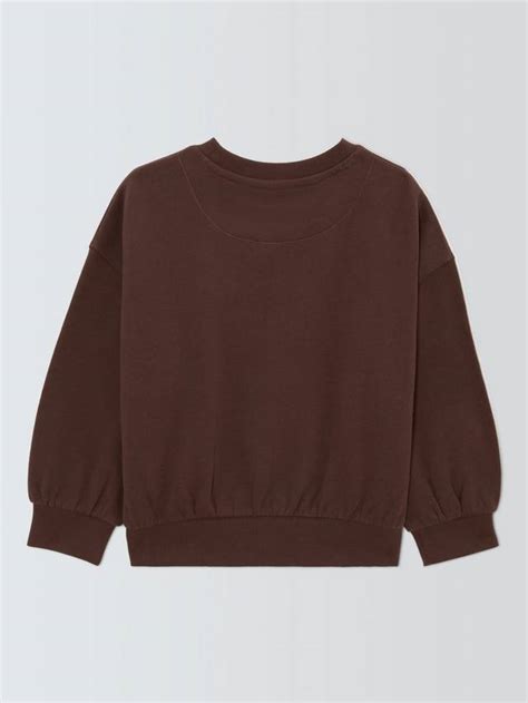 John Lewis Kid's Adventurer Sweatshirt, Brown, Cream