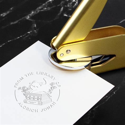 CUSTOM EMBOSSER STAMP, Book Embosser Personalized, Library Embosser ...