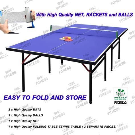 Foldable Table Tennis Table Standard Size 9'x5' with Net, Rackets Set ...