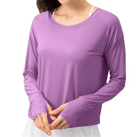FNFHFY Women's Sun Shirts Long Sleeve UV Protection Shirt Crew Neck ...