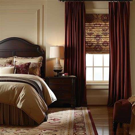 10+ Bold Bedroom Window Covering Ideas in Maroon