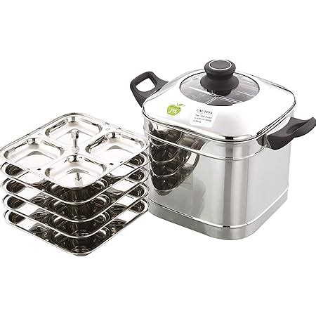 JVL PIM-6P-IP Stainless Steel Round Shape Prime Idly Maker 6 Plates ...