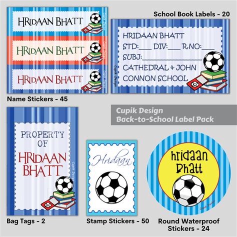 Football - Back to School Label Pack – Cupik Design India