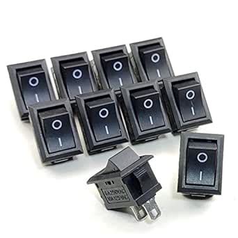 AVS COMPONENTS 2 Pin Spst Rocker on/off Switch Black Color Pack Of 10 ...
