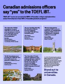 Go to Canada | TOEFL iBT Test
