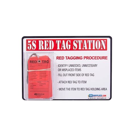 5S Supplies 5s Red Tag Station, 11 in W x Rectangle 5S-RDTAG-STN ...